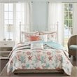 Madison Park 6-Piece 100 Percent Cotton Sateen Printed Coverlet Set in Pink