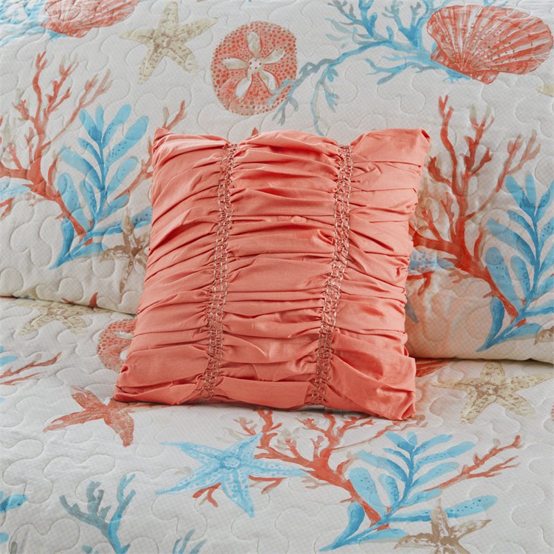Madison Park 6-Piece 100 Percent Cotton Sateen Printed Coverlet Set in Pink