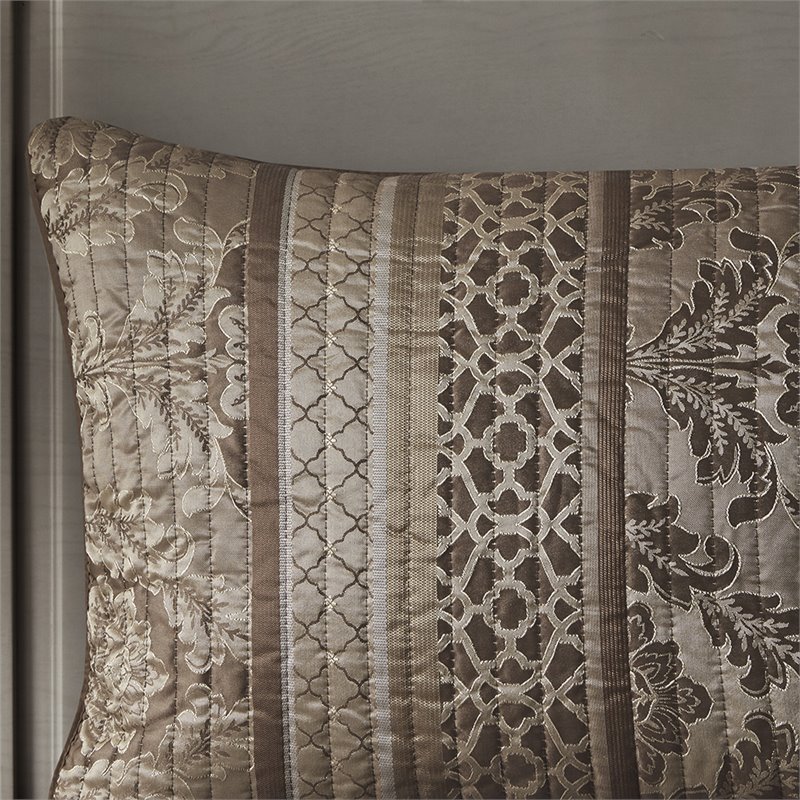 Madison Park Bellagio 6-Piece Polyester Jacquard Coverlet Set in Brown