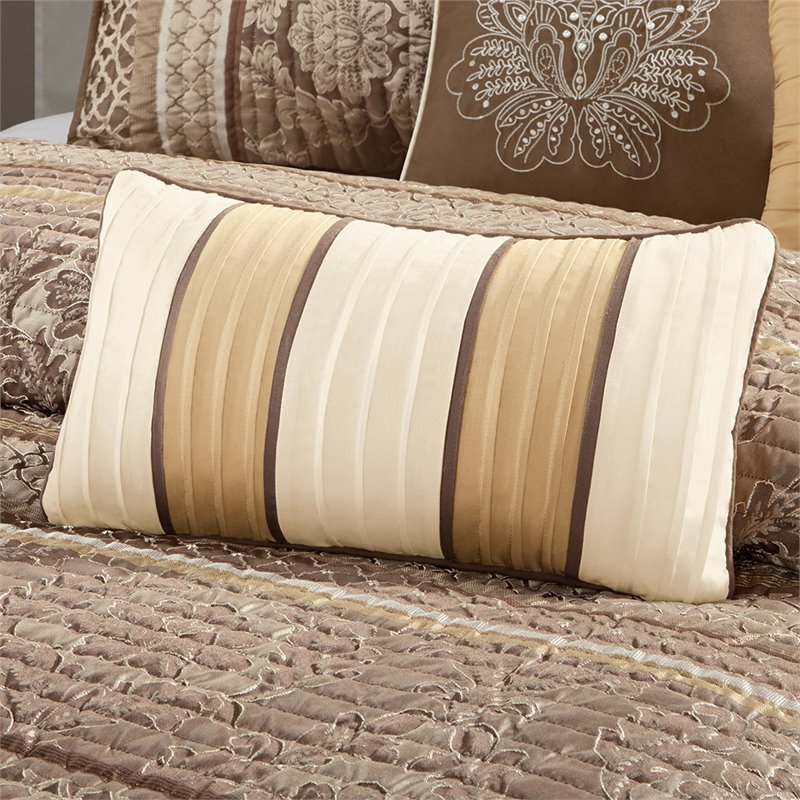 Madison Park Bellagio 6-Piece Polyester Jacquard Coverlet Set in Brown