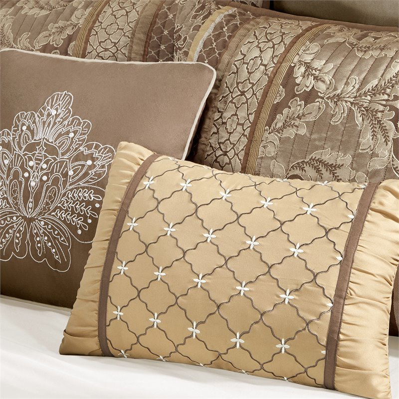 Madison Park Bellagio 6-Piece Polyester Jacquard Coverlet Set in Brown
