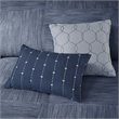 Madison Park Walter 7-Piece Polyester Printed Seersucker Comforter Set in Navy