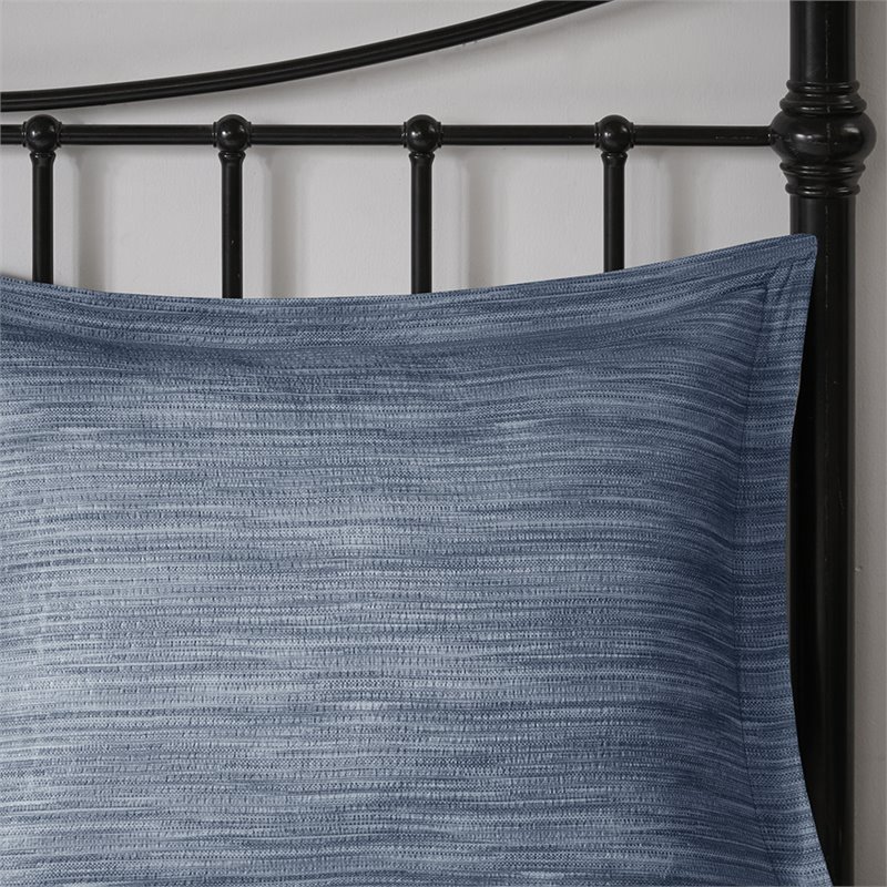 Madison Park Walter 7-Piece Polyester Printed Seersucker Comforter Set in Navy