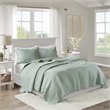Madison Park Tuscany Polyester Microfiber Solid Brushed Coverlet Set in Green