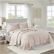Madison Park Tuscany Polyester Microfiber Solid Brushed Coverlet Set in Pink