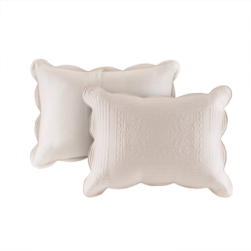 Madison Park Tuscany Polyester Microfiber Solid Brushed Coverlet Set in Pink