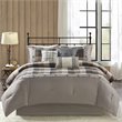 Madison Park Ridge 7-Piece Polyester Herringbone Printed Comforter Set in Brown