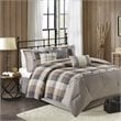 Madison Park Ridge 7-Piece Polyester Herringbone Printed Comforter Set in Brown