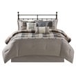 Madison Park Ridge 7-Piece Polyester Herringbone Printed Comforter Set in Brown