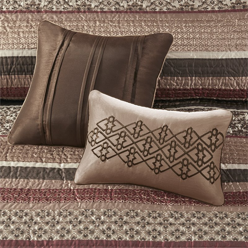 Madison Park Princeton 5-Piece 100 Percent Polyester Jacquard Coverlet Set - Red