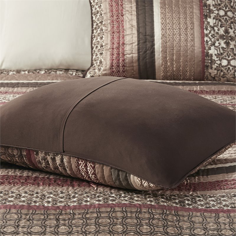 Madison Park Princeton 5-Piece 100 Percent Polyester Jacquard Coverlet Set - Red