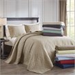 Madison Park Quebec Cotton Fibers Fill Brushed Microfiber Bedspread Set - Purple