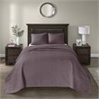 Madison Park Quebec Cotton Fibers Fill Brushed Microfiber Bedspread Set - Purple
