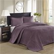 Madison Park Quebec Cotton Fibers Fill Brushed Microfiber Bedspread Set - Purple