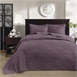 Madison Park Quebec Cotton Fibers Fill Brushed Microfiber Bedspread Set - Purple