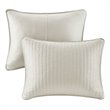 Madison Park Keaton 100 Percent Polyester Microfiber Coverlet Mini Set in Cream