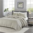 Madison Park Keaton 100 Percent Polyester Microfiber Coverlet Mini Set in Cream