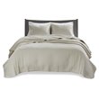 Madison Park Keaton 100 Percent Polyester Microfiber Coverlet Mini Set in Cream