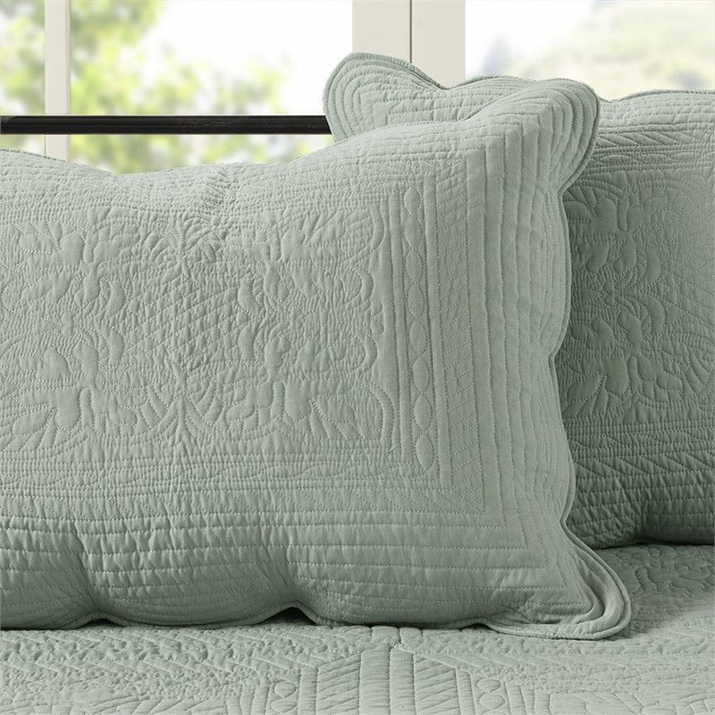 Madison Park Tuscany Polyester Microfiber 6pcs Daybed Cover Set in Green