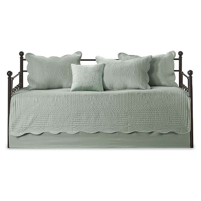Madison Park Tuscany Polyester Microfiber 6pcs Daybed Cover Set in Green