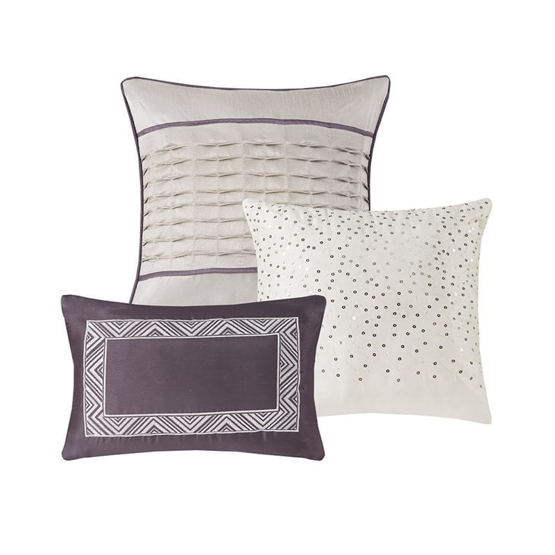 Madison Park Rhapsody 7-Piece Polyester Jacquard Comforter Set in Purple