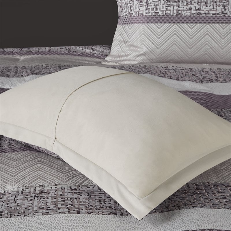 Madison Park Rhapsody 7-Piece Polyester Jacquard Comforter Set in Purple
