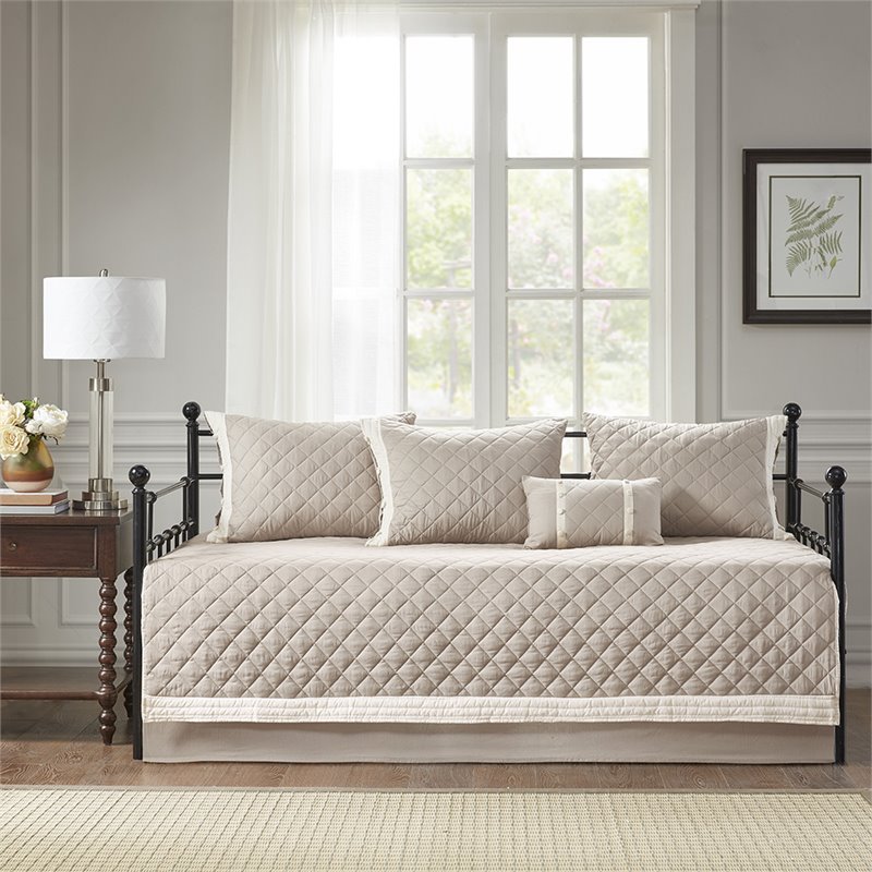 Madison Park Breanna 6-Piece 100 Percent Cotton Daybed Cover Set in Brown