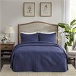 Madison Park Traditional 100 Percent Polyester Fitted Bedspread in Navy