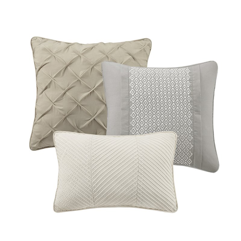 Madison Park Beacon 7-Piece Cotton Fabric Comforter Set in Gray