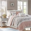 Madison Park 6-Piece 100 Percent Cotton Printing Pieced Coverlet Set in Pink