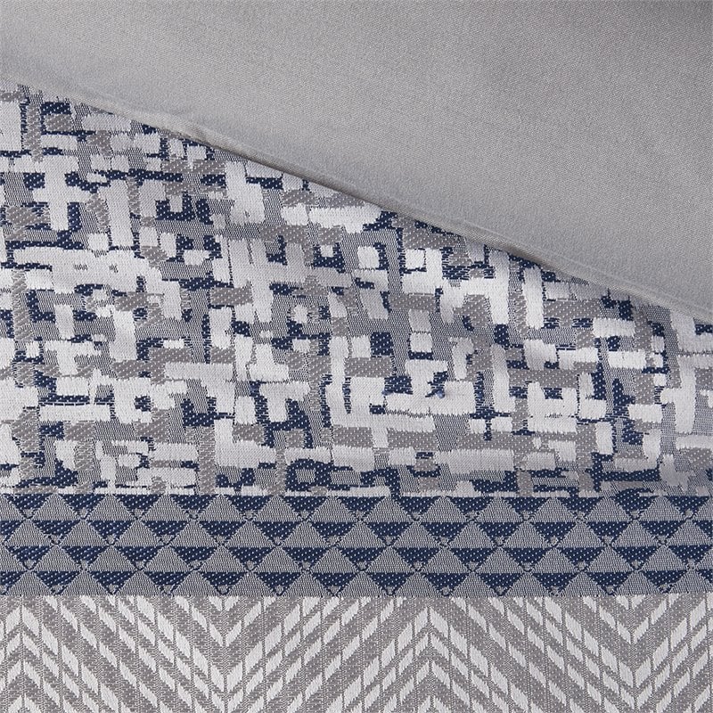 Madison Park Rhapsody 7-Piece Polyester Jacquard Comforter Set in Navy Finish