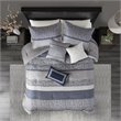 Madison Park Rhapsody 7-Piece Polyester Jacquard Comforter Set in Navy Finish