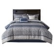 Madison Park Rhapsody 7-Piece Polyester Jacquard Comforter Set in Navy Finish