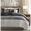Madison Park Palisades 7-Piece Polyester Faux Suede Comforter Set in Black