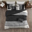 Madison Park Palisades 7-Piece Polyester Faux Suede Comforter Set in Black
