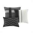 Madison Park Palisades 7-Piece Polyester Faux Suede Comforter Set in Black