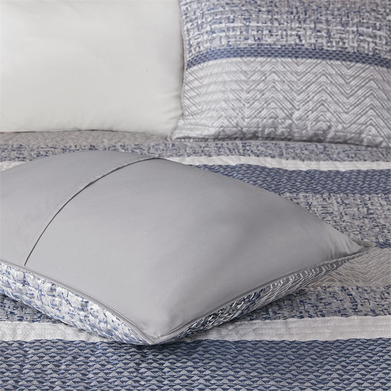 Madison Park Rhapsody 6-Piece Polyester Jacquard Coverlet Set in Navy