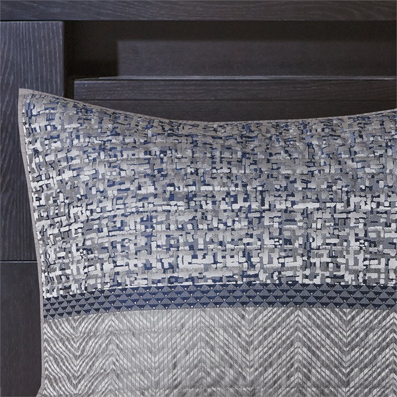 Madison Park Rhapsody 6-Piece Polyester Jacquard Coverlet Set in Navy