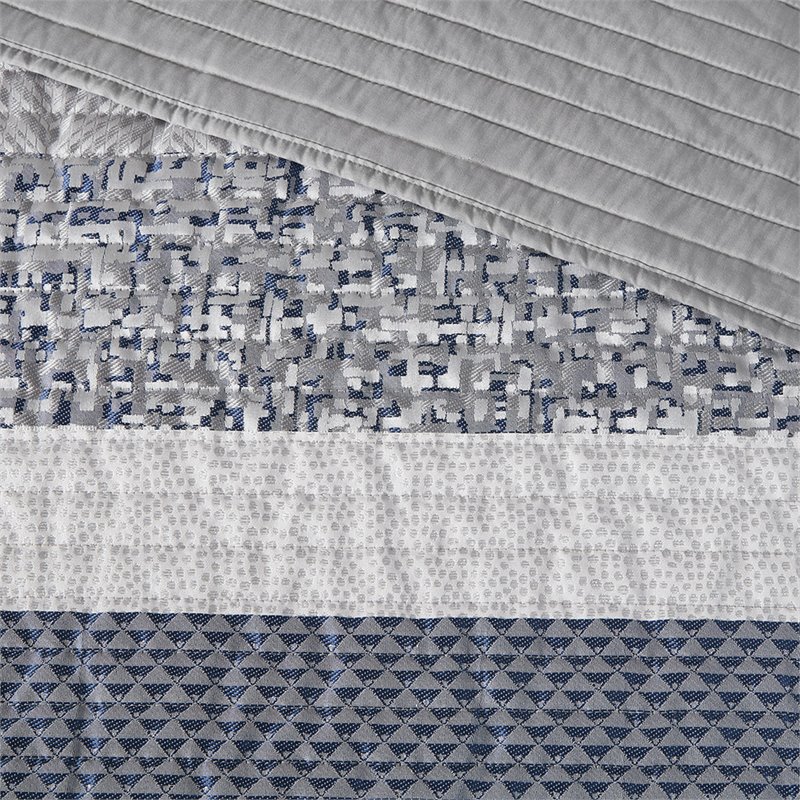 Madison Park Rhapsody 6-Piece Polyester Jacquard Coverlet Set in Navy