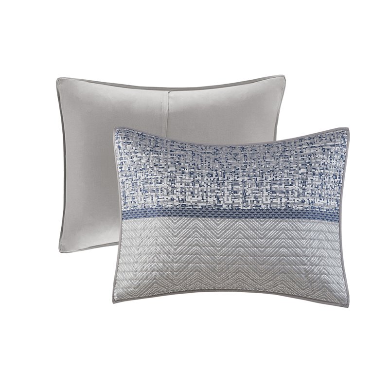 Madison Park Rhapsody 6-Piece Polyester Jacquard Coverlet Set in Navy