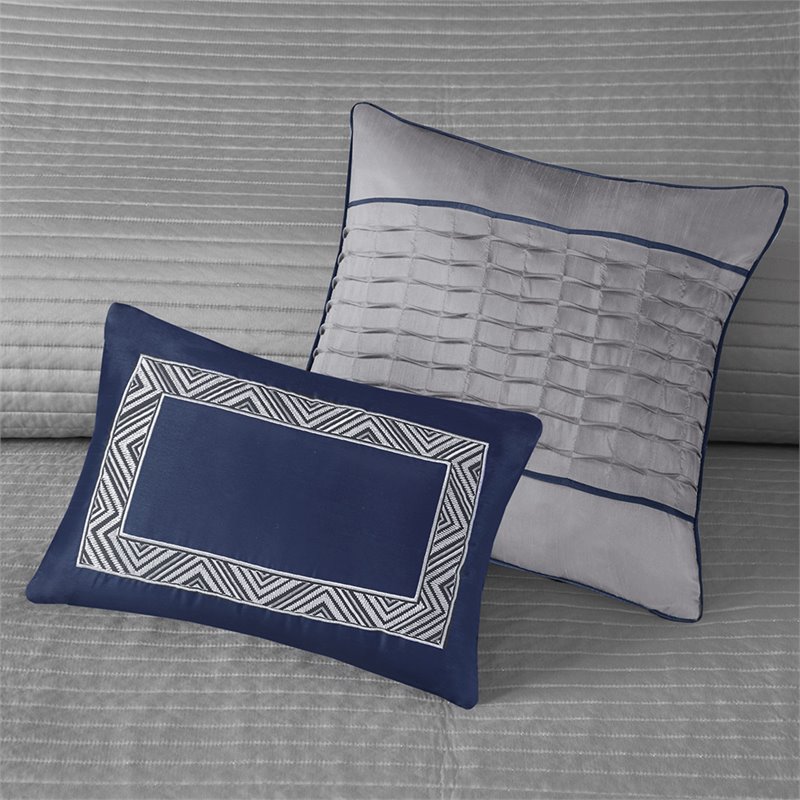 Madison Park Rhapsody 6-Piece Polyester Jacquard Coverlet Set in Navy