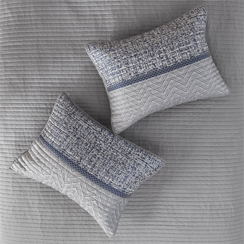 Madison Park Rhapsody 6-Piece Polyester Jacquard Coverlet Set in Navy