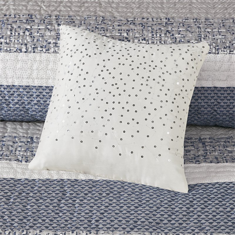 Madison Park Rhapsody 6-Piece Polyester Jacquard Coverlet Set in Navy