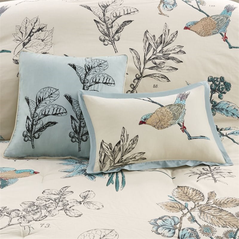 Madison Park Quincy 7-Piece Cotton Twill Printed Comforter Set in Brown