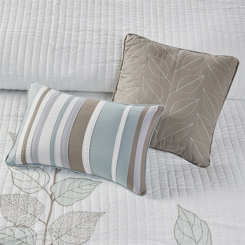 Madison Park 6-Piece Polyester Microfiber Coverlet Set with Embroidery in White