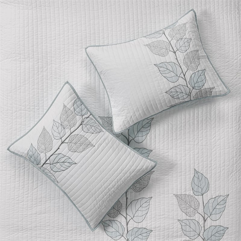 Madison Park 6-Piece Polyester Microfiber Coverlet Set with Embroidery in White