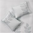 Madison Park 6-Piece Polyester Microfiber Coverlet Set with Embroidery in White