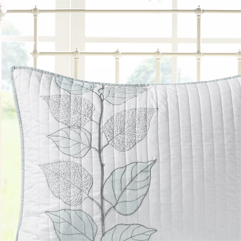 Madison Park 6-Piece Polyester Microfiber Coverlet Set with Embroidery in White