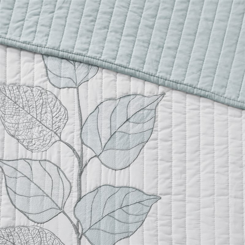 Madison Park 6-Piece Polyester Microfiber Coverlet Set with Embroidery in White