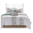 Madison Park 6-Piece Polyester Microfiber Coverlet Set with Embroidery in White